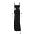 Spitzenstickerei mit Hohldesign, Cutout, geraffter, schmaler, sexy Hüftkleid mit Spaghettiträgern für Damen