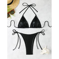 Bikini Sexy Coupe Ajustée Surface Brillante Bikini de Boîte de Nuit Maillot de Bain Femme Deux Pièces