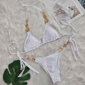 Maillot de bain bikini sexy de luxe en cristal diamant avec bandage pour femme, idéal pour les vacances à la plage.