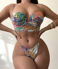 Sexy tropischer Blumenprint Hard Cup Bikini