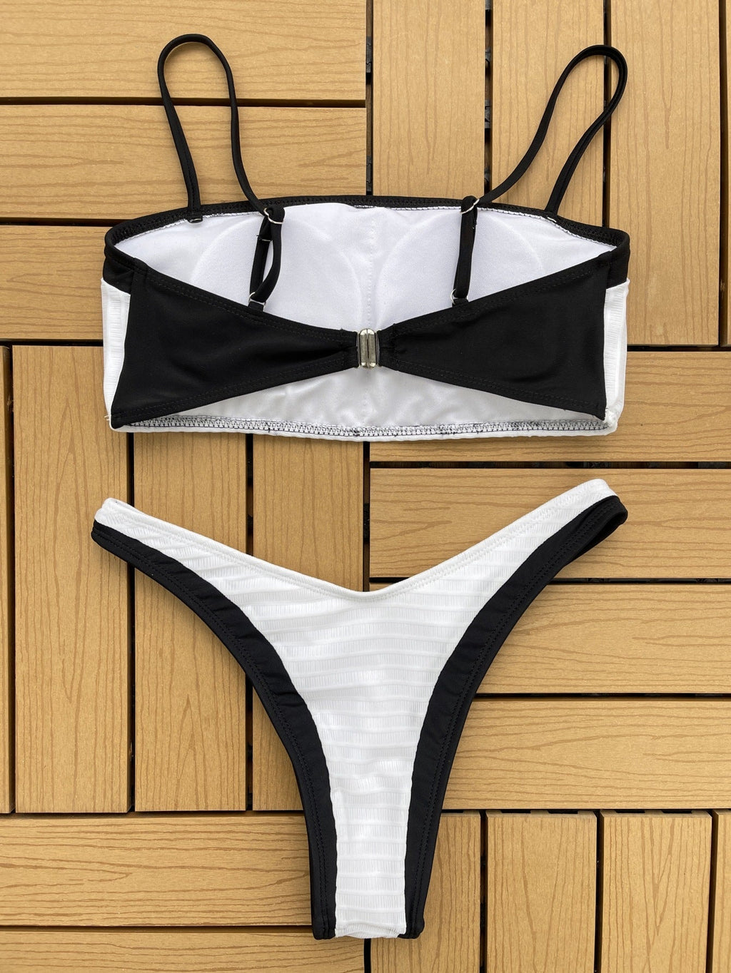Bikini Damen Schwarz Weiß Bikini Set Sexy Badeanzug