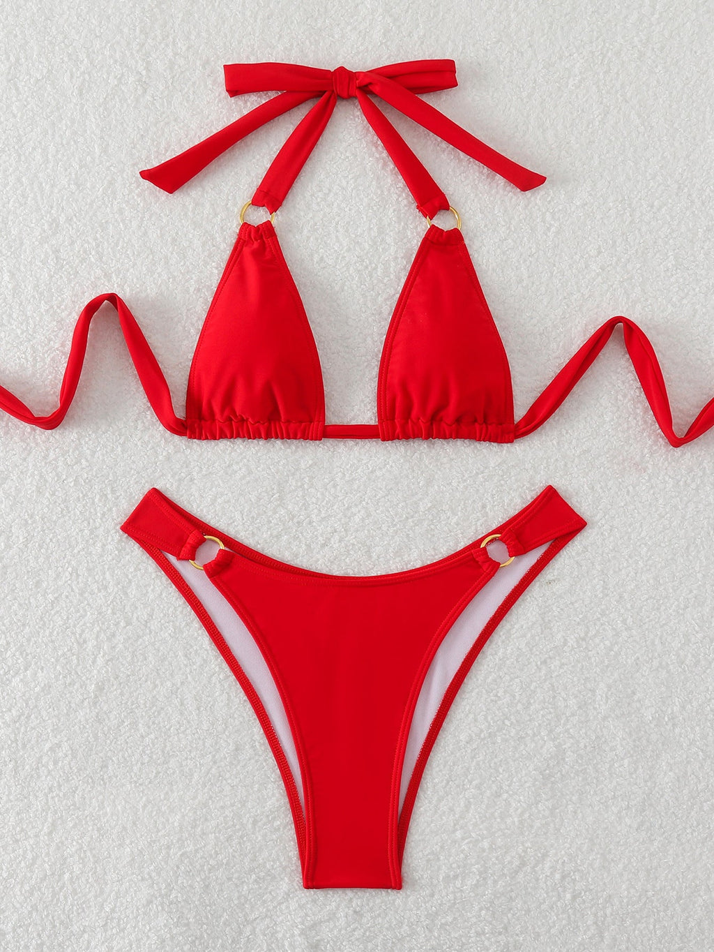 Maillot de bain femme couleur unie, bikini sexy fendu, maillot de bain d'été sexy