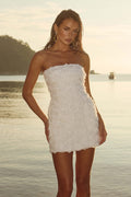 Damenbekleidung Sexy Wild Dreidimensionales Blumen Tube-Top-Kleid mit Wickelrock
