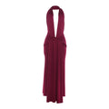 Robe Femme Sexy, Licou, Col Plongeant Profond en V, Dos Nu, Fendue, Couleur Unie