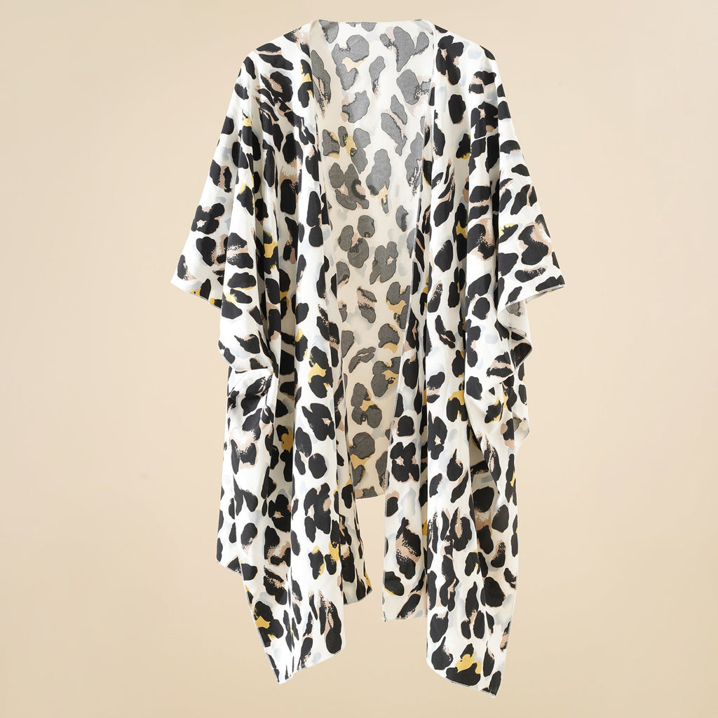 Gilet Léopard Femme Vêtements de Plage Été Vêtements de Protection Solaire Cardigan Kimono