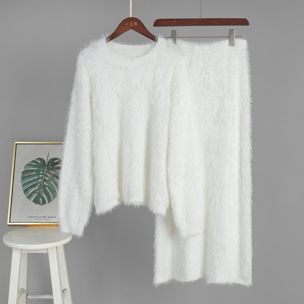 Pullover Pullover Rock Herbst Winter Gestrickte Zweiteilige Sets Pullover Damen