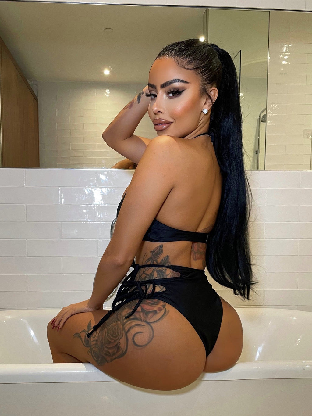Bikini einfarbig sexy Damen geteilter Badeanzug Dreiecksbeutel Badeanzug