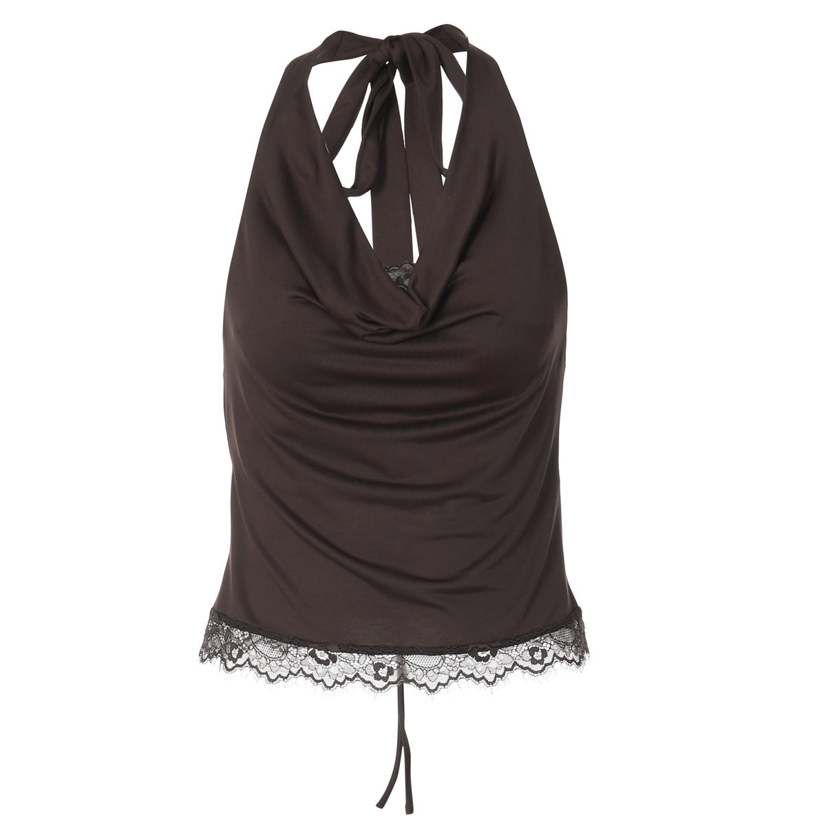 Spitzenstich Schwingkragen Neckholder Weste Damen Winter Sexy Unterwäsche Oberbekleidung Slim Fit Gebundenes Oberteil Damen