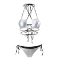 Sexy Bronzing Five Star Drawstring Strap Split Swimwear Swimsuit Bikini Bikini