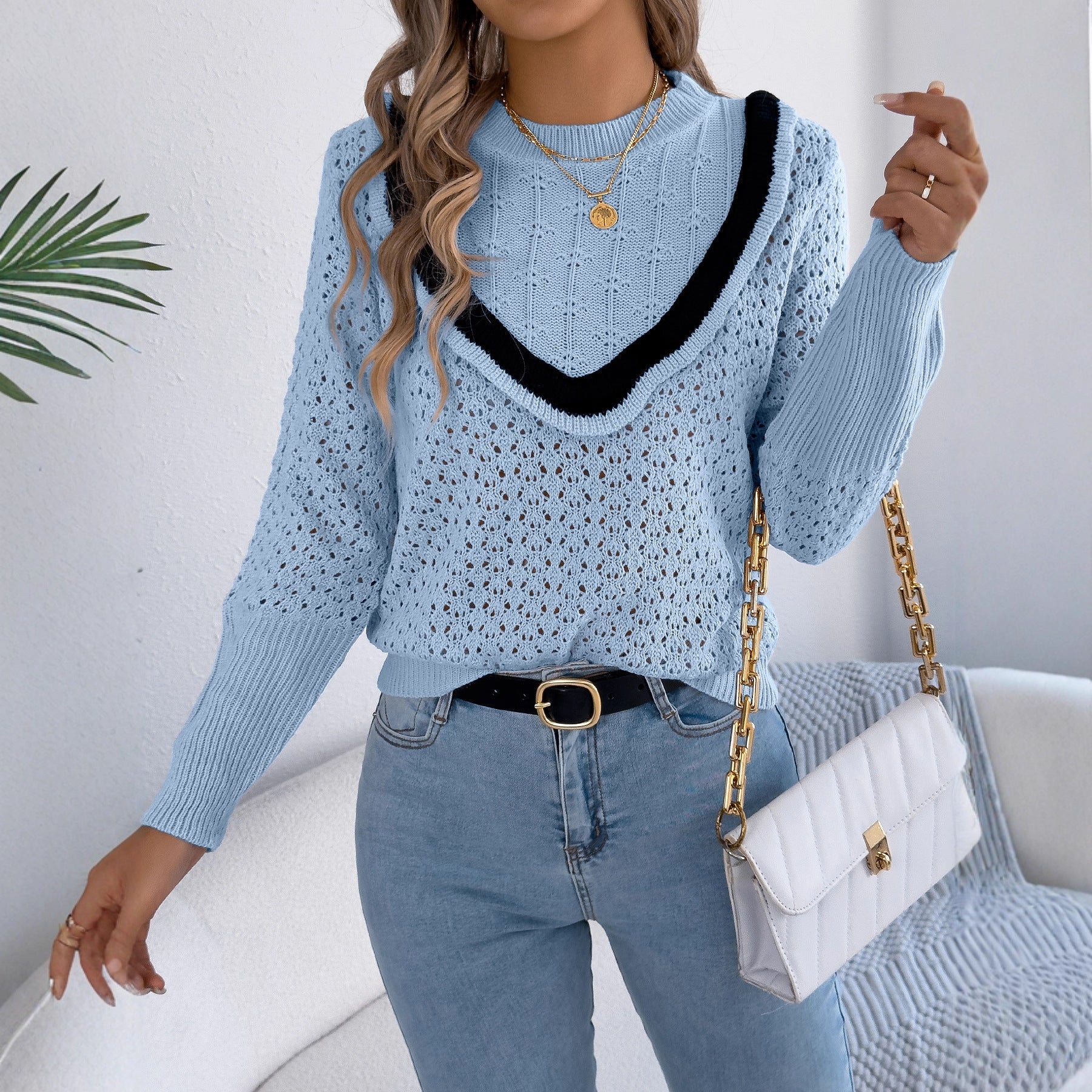 Damenbekleidung Herbst Winter Pilz Langarm Pullover