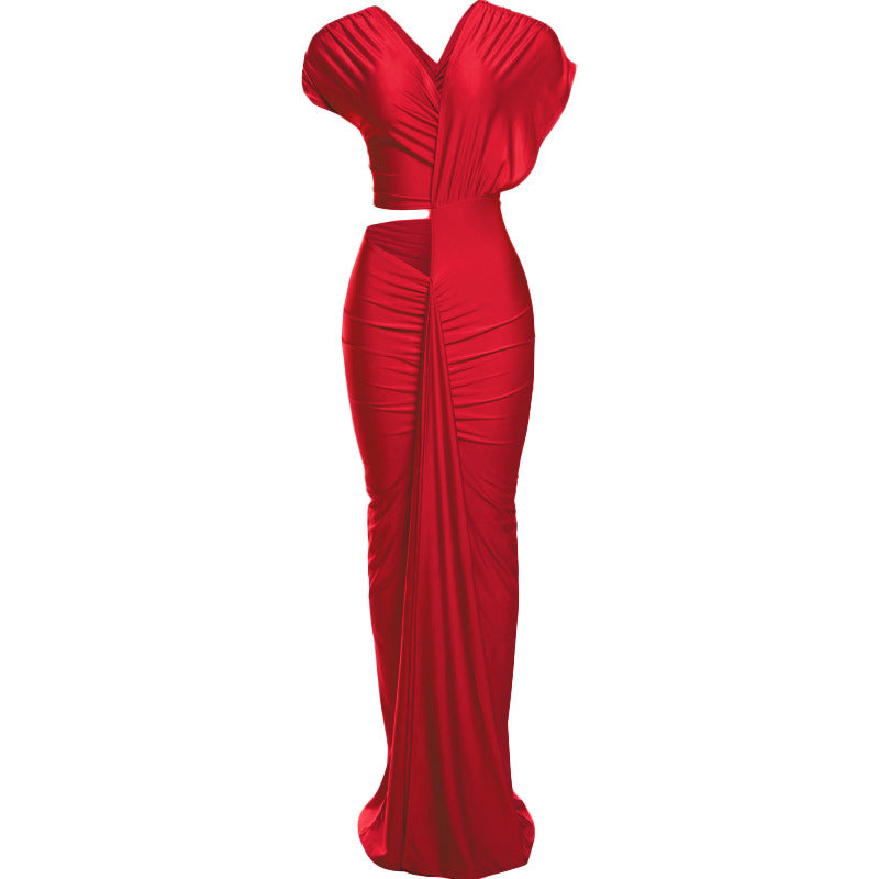 Winter Sexy Figurbetontes Kurzes Kleid mit Schlitz, Einfarbiges Enges Etuikleid