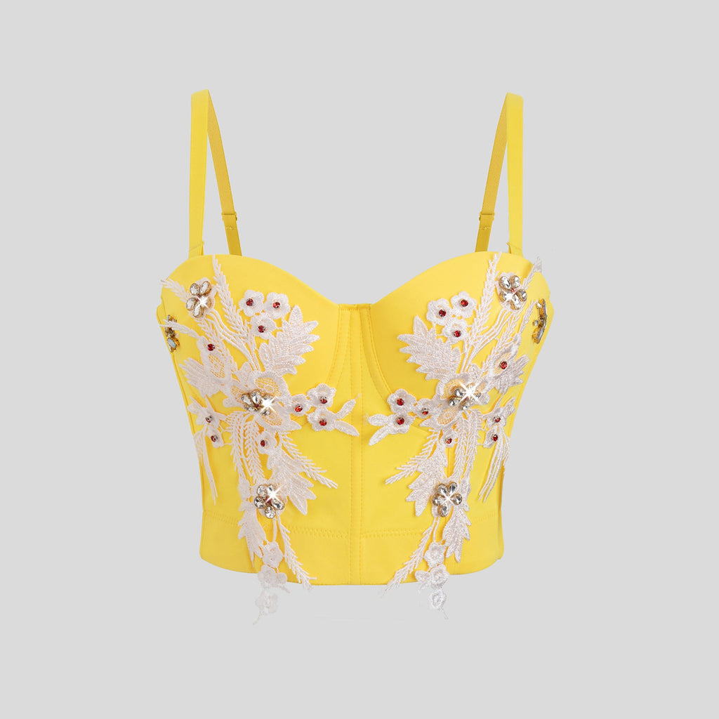 Corselet de luxe sexy à motifs floraux et design sophistiqué