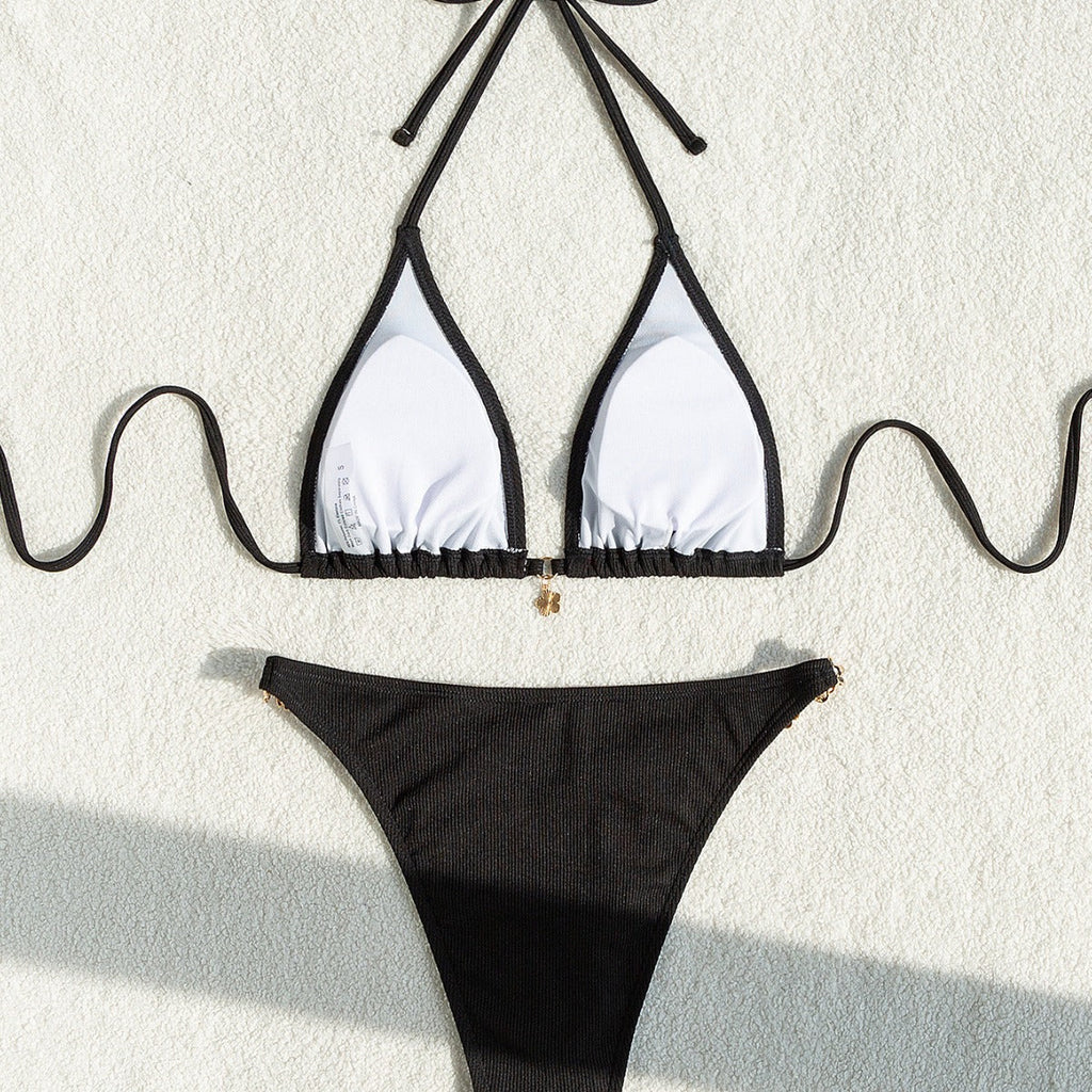 Halter Strap Adjustable Backless Slimming Advanced Swimwear Swimsuit Women Bikini