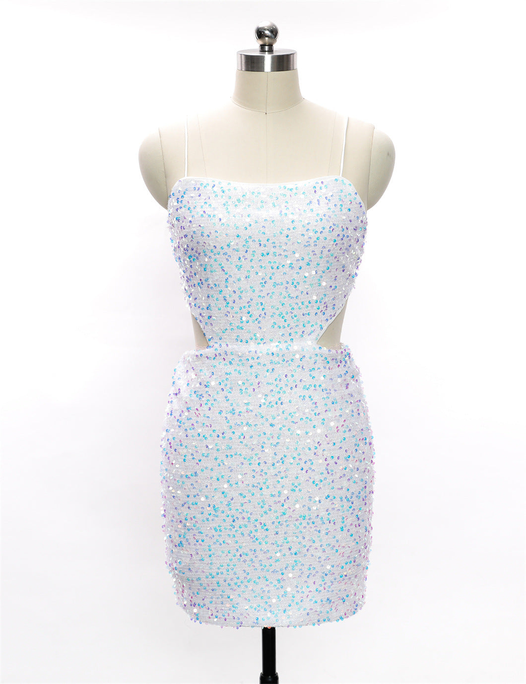 Sommer Sexy Kleid Einfarbiges Trägerkleid Sexy Pailletten Kurz