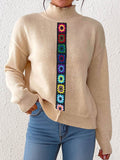 Vêtements Femme Personnalité Couleur Aléatoire Imitation Tricot Main Entrelacé Pull Tricoté