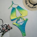 Damen Einteiler-Badeanzug, sexy, Übergröße, neuer Bikini mit Farbverlauf, Badeanzug