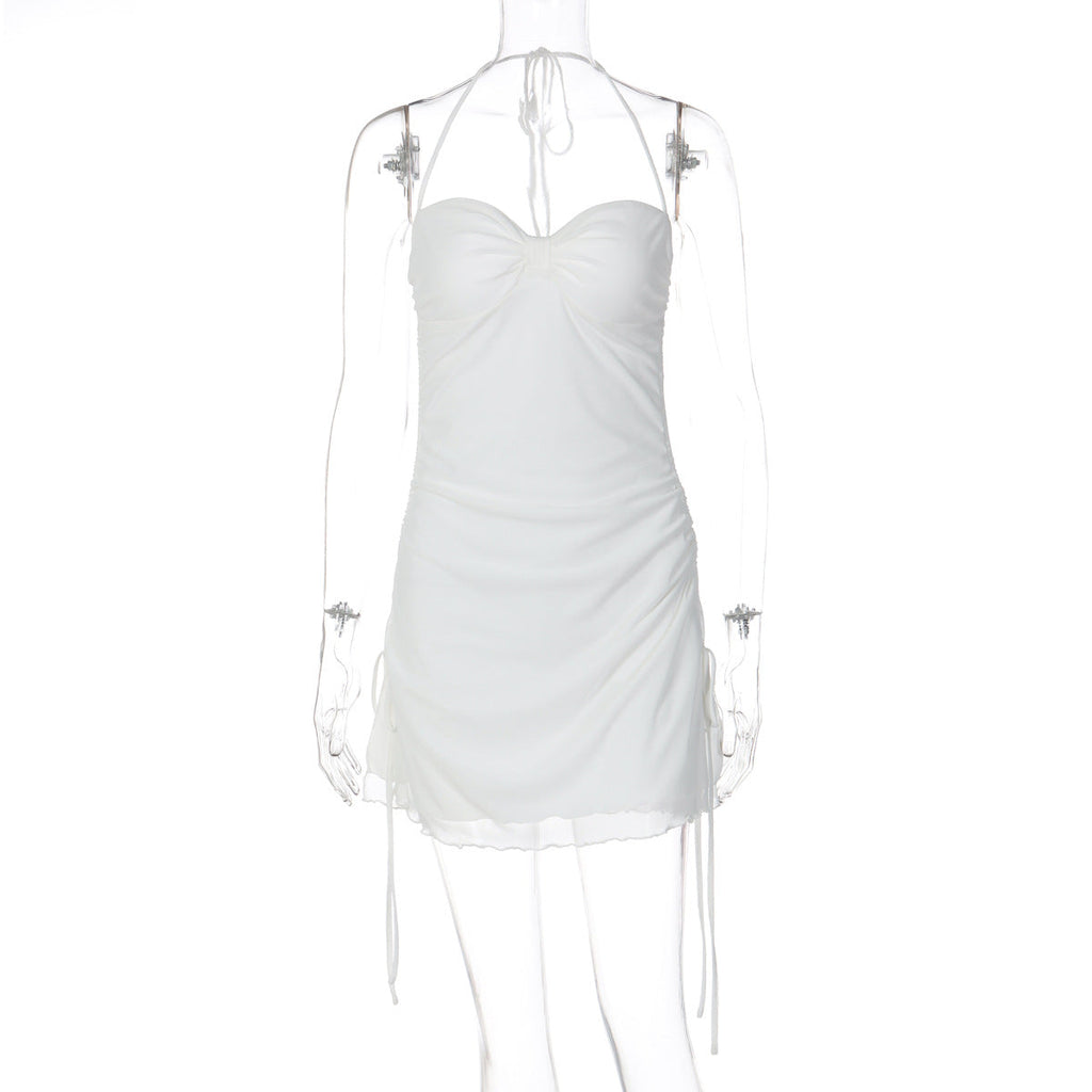 Robe fourreau moulante sexy à licou pour femme, collection printemps