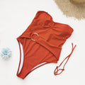 Maillot de bain une pièce femme uni bustier à bretelles amovibles
