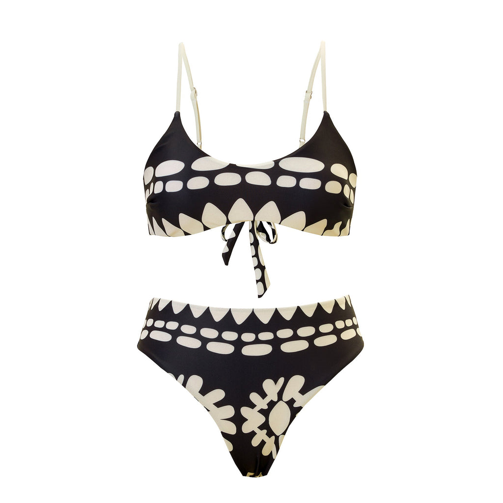 Sexy Split Three Piece Polyester Swimsuit Women Chiffon Dress Swimsuit Outfit