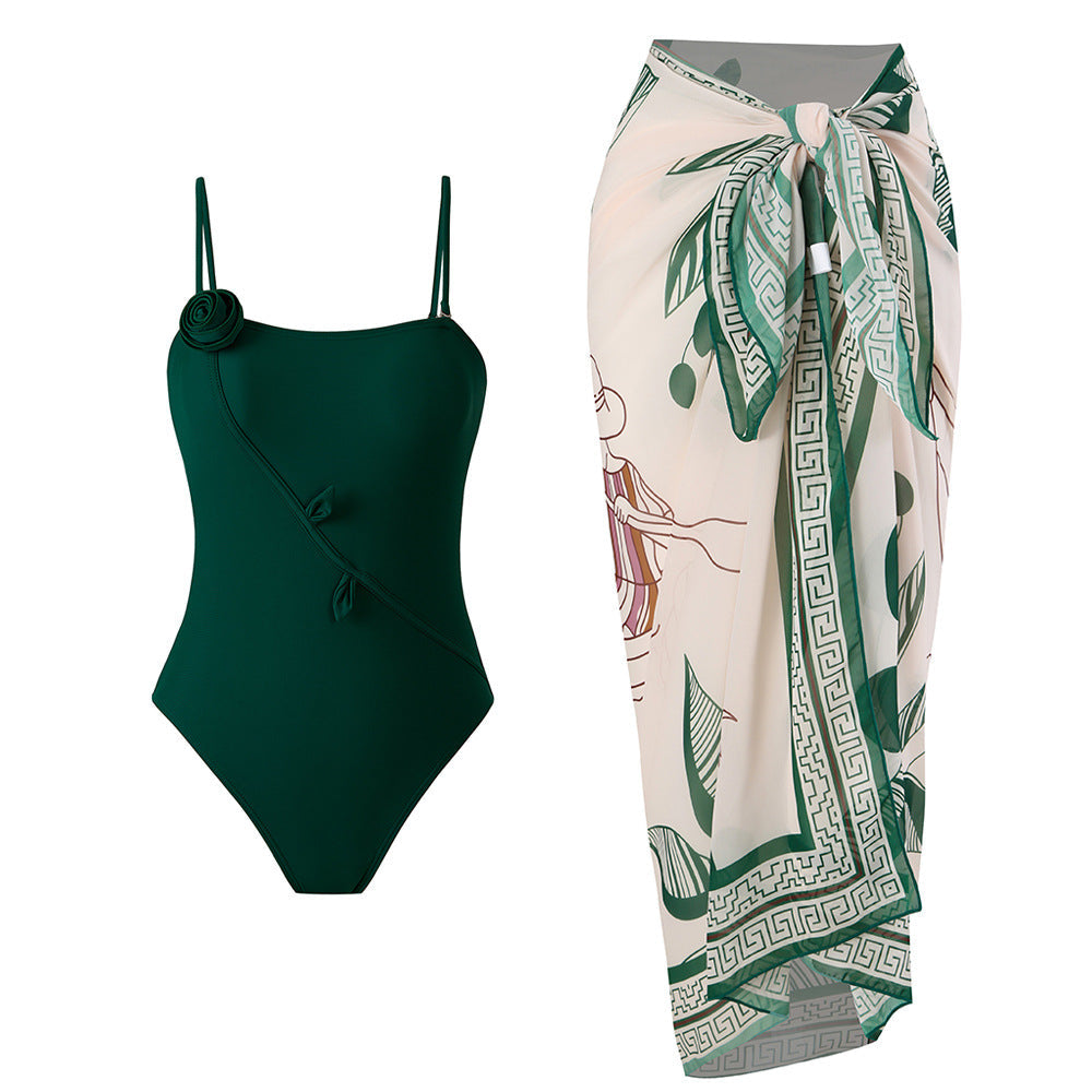 Maillot de bain une pièce floral en 3D pour femmes, tenue sexy