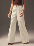 Pantalon ample abricot taille haute, amincissant, pour femme, décontracté, tombé, haute qualité, automne hiver, coupe étroite, jambe large