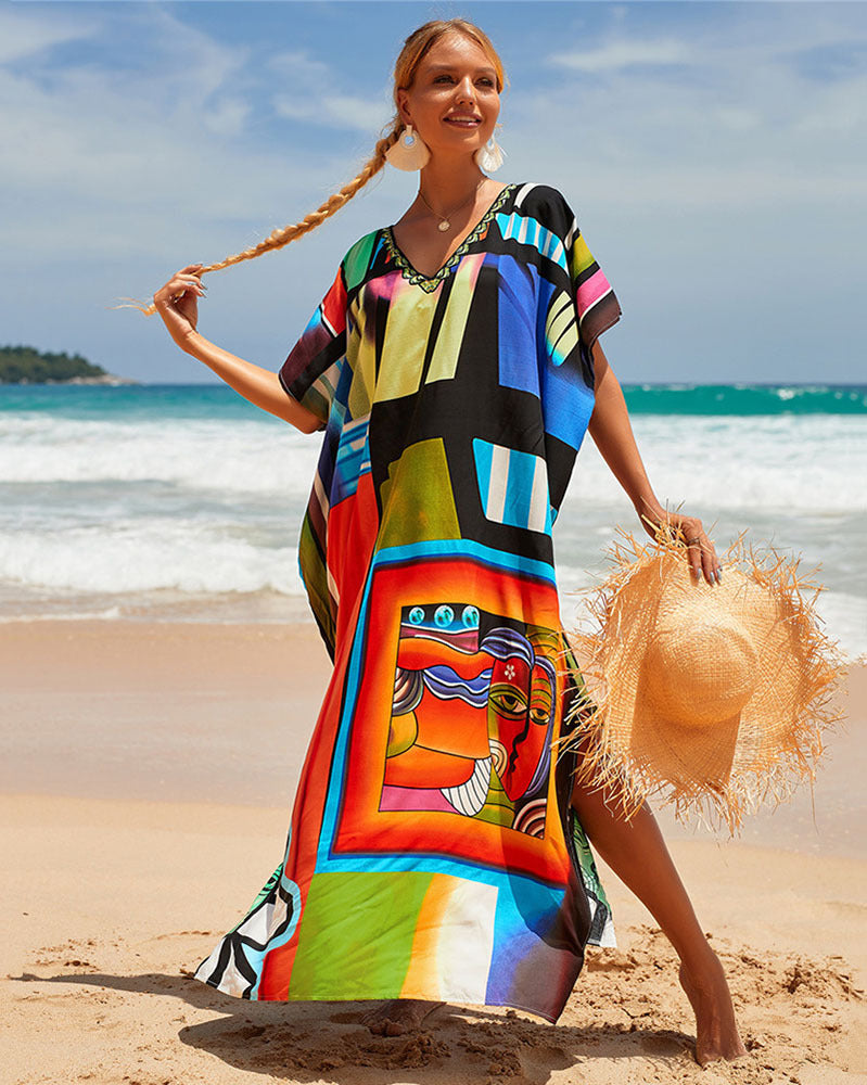 Nouveau positionnement Imprimé Plage Couverture Sexy Cardigan Robe De Plage Cache-maillot
