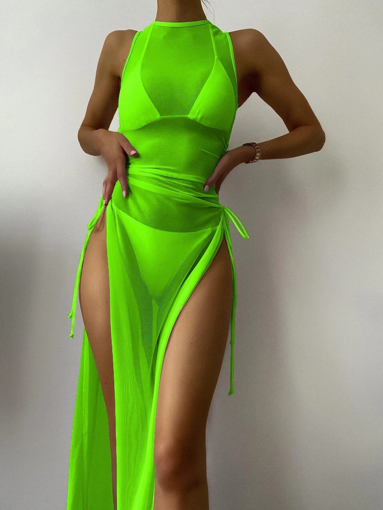 Badeanzug Damen Mesh Dreiteiler