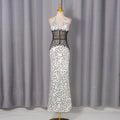 Robe femme sexy dos nu élégante de haute qualité à pois en dentelle patchwork amincissante à la taille