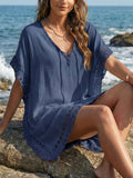 Robe Femme Vêtements Femme Tricot Main Couture Attachée Plage Ample Cache-maillot de Plage