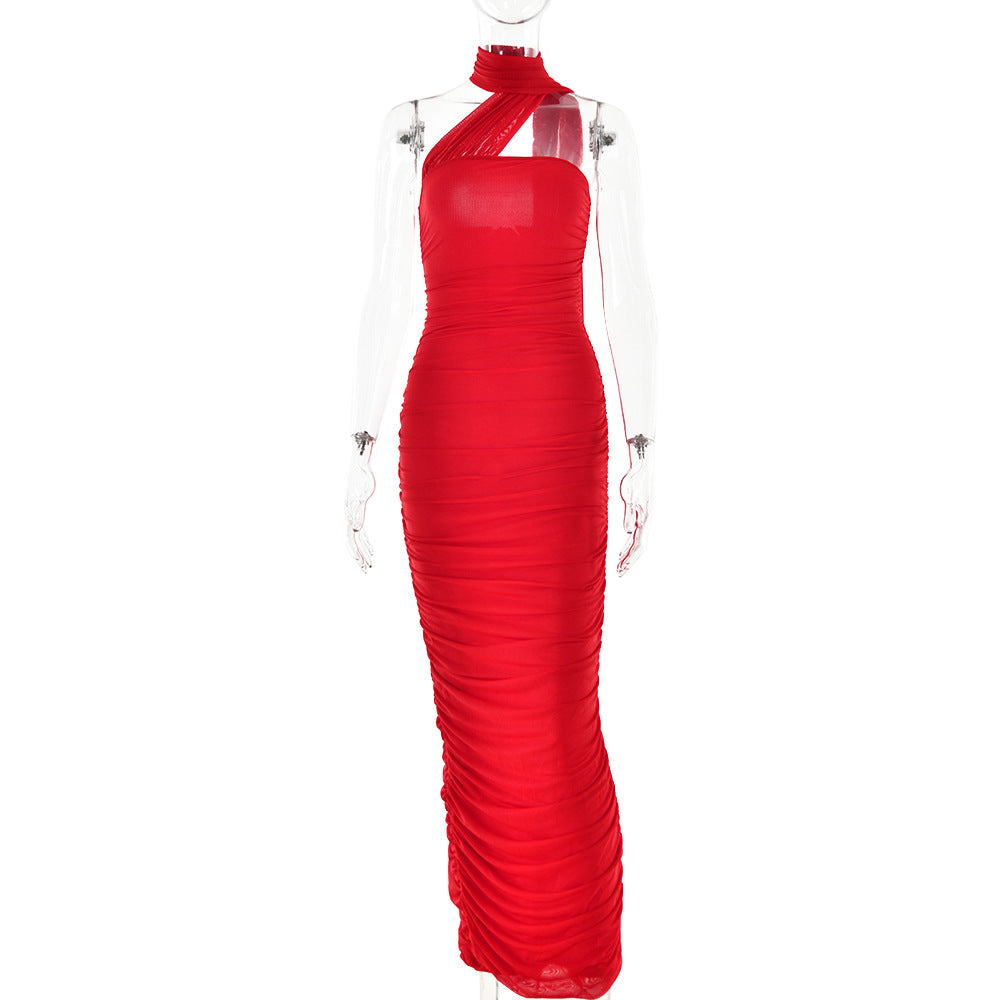 Robe sans manches à col bateau printemps-été pour femmes, moulante, dos nu, sexy et tendance, facile à assortir