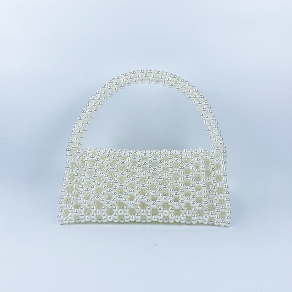 Sac à Main Femme en Perles Tressé en Acrylique Rétro Fée Petit Sac à Main Triangle Sac de Poignet