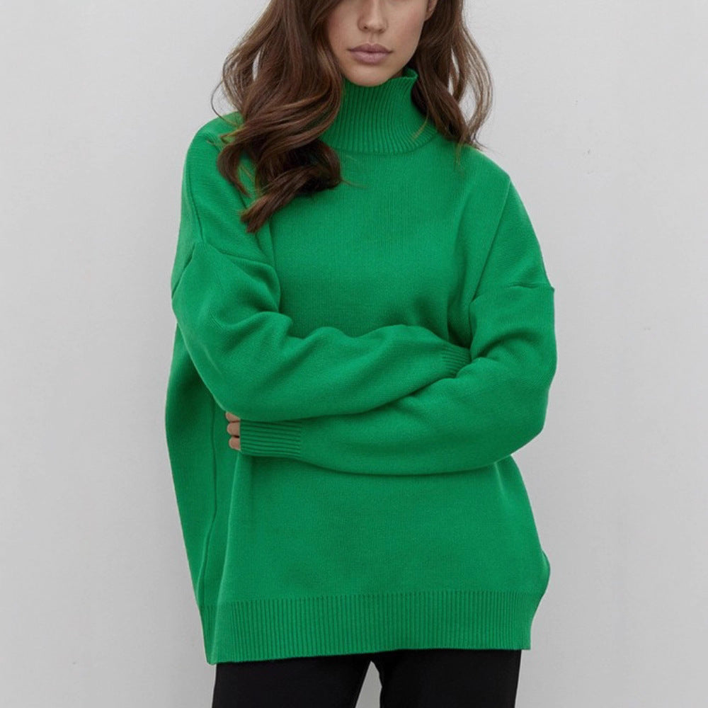 Halber Rollkragen Strickpullover Herbst Winter Trends All Matching Locker Warmer Mock Neck Pullover