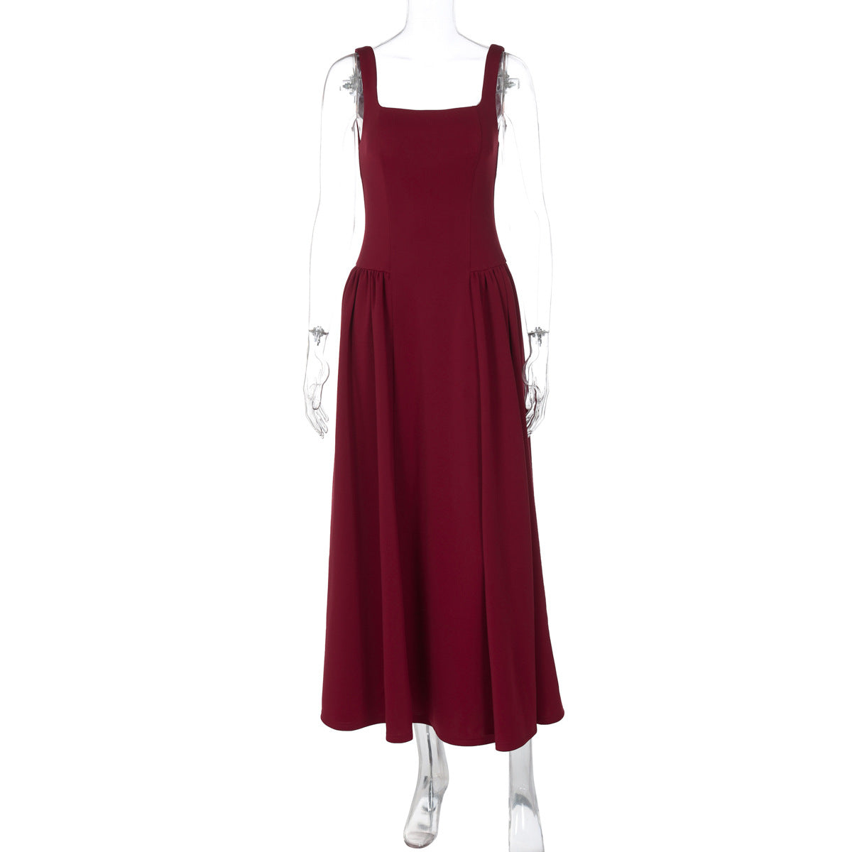 Robe d'été sexy pour femme, sans dos, avec fermeture éclair, coupe ajustée à la taille et bretelles