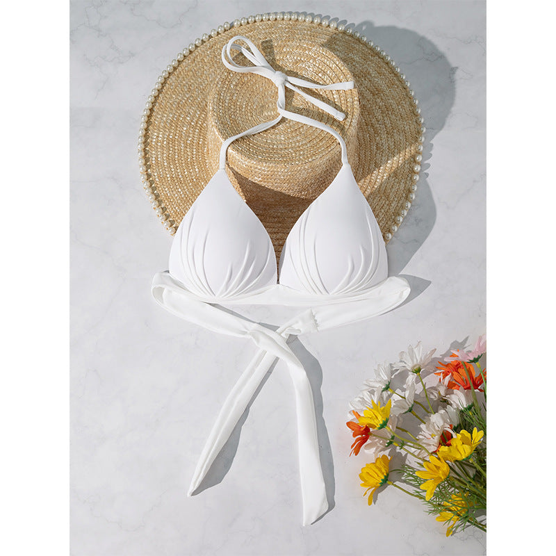 Neckholder Schnürung Push-up Bikini Badeanzug Damen Frühling Strand Sexy Badeanzug Oberteil