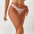 Arrival Handgehäkelte Perlen-Stola Bikini Cover-up Sexy Dreieckige Binder-Stola Voile Strand Cover-up