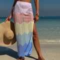 Jupe fendue décontractée de plage, sexy, de vacances, avec protection solaire, couleur dopamine