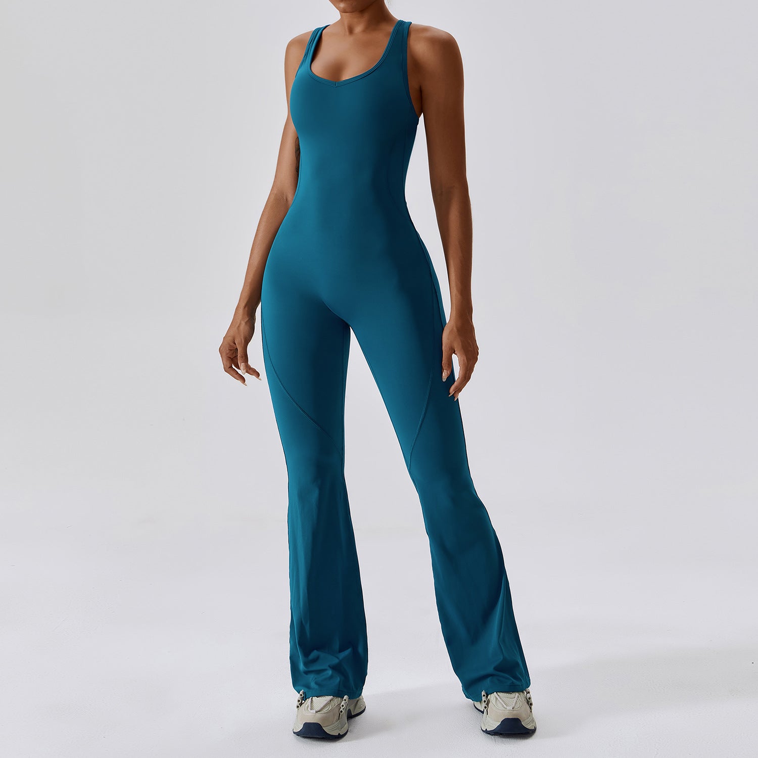Sollinarry Schnelltrocknende schmale Yoga-Kleidung, Tanzsport-Workout-Kleidung, Gesäßstraffender, bauchformender Micro-Pull Yoga-Jumpsuit