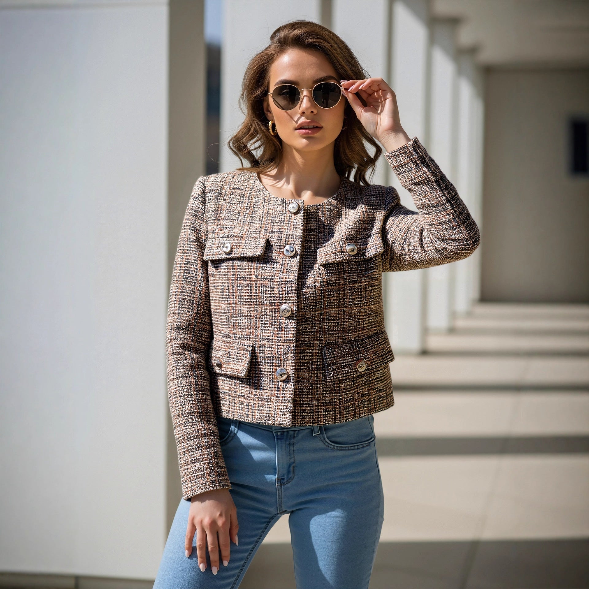 High End Chanel Coat Women Spring High Grade Socialite Short Temperamental Tweed Jacket