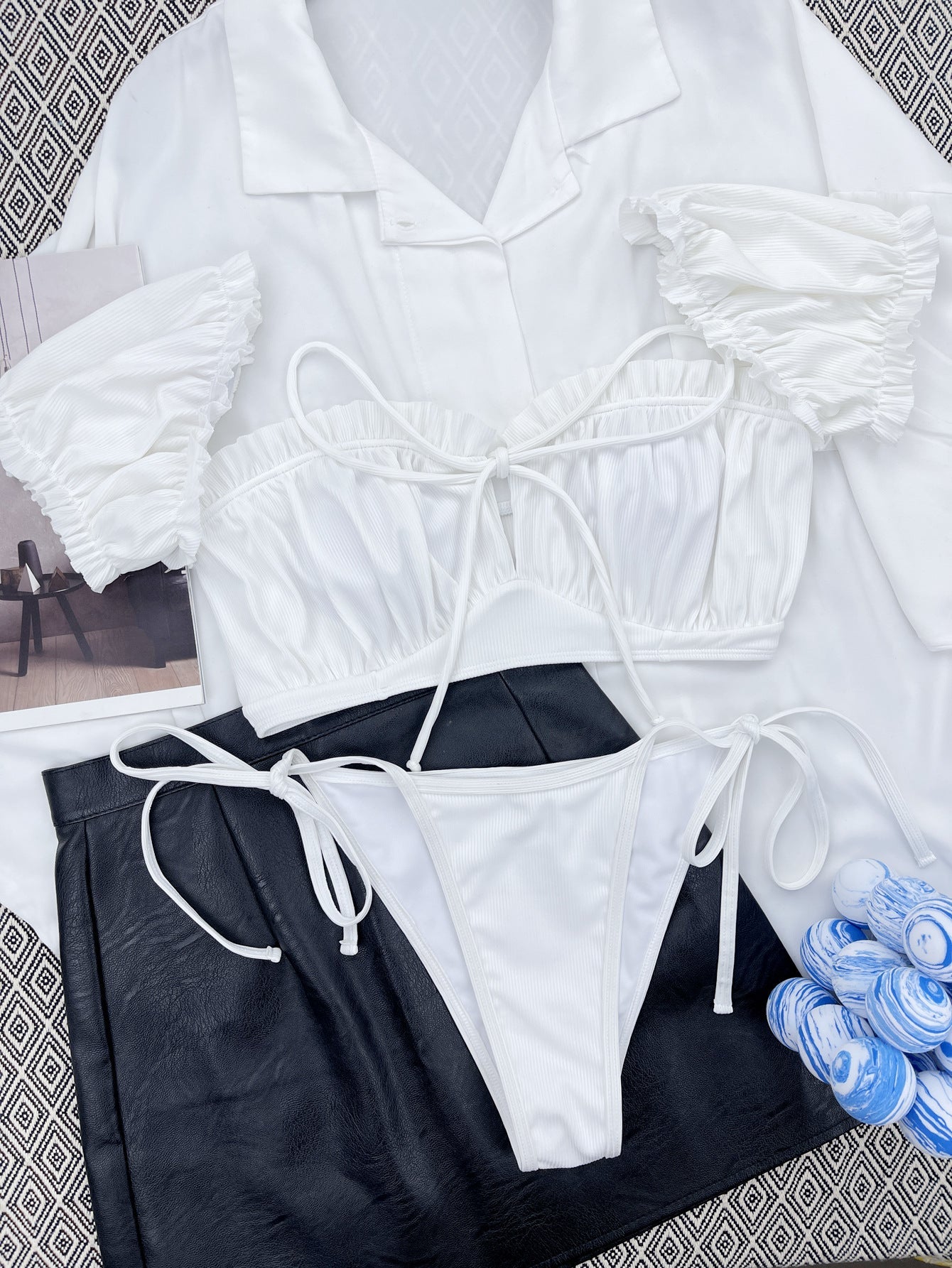 Maillot de bain bikini sexy à cordon de serrage