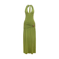 Robe d'été sexy pour femme, dos nu, coupe ajustée, avec plis et fente
