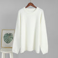 Pull Col Rond Pull Automne Hiver Simple Couleur Unie Pull Décontracté Ample