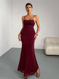 Robe Femme Slim Fit Fishtail Sling Plissée Moulante Sexy Soirée Fête Mariage Demoiselle d'honneur