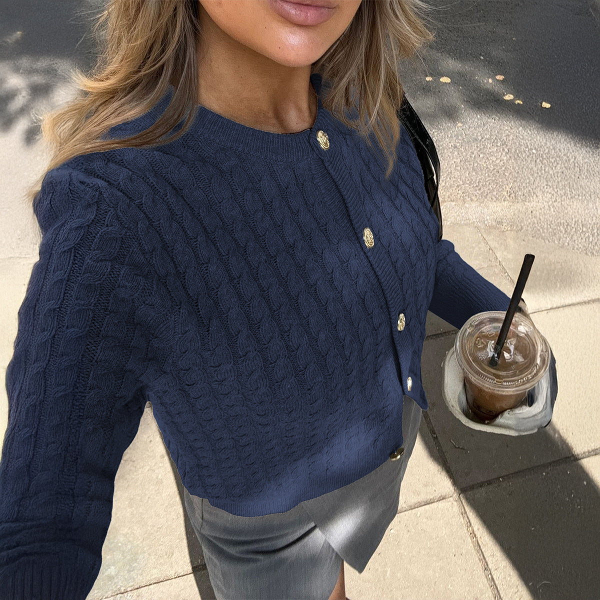 Pull décontracté à manches longues de couleur unie pour femme Vêtements en laine Automne Hiver