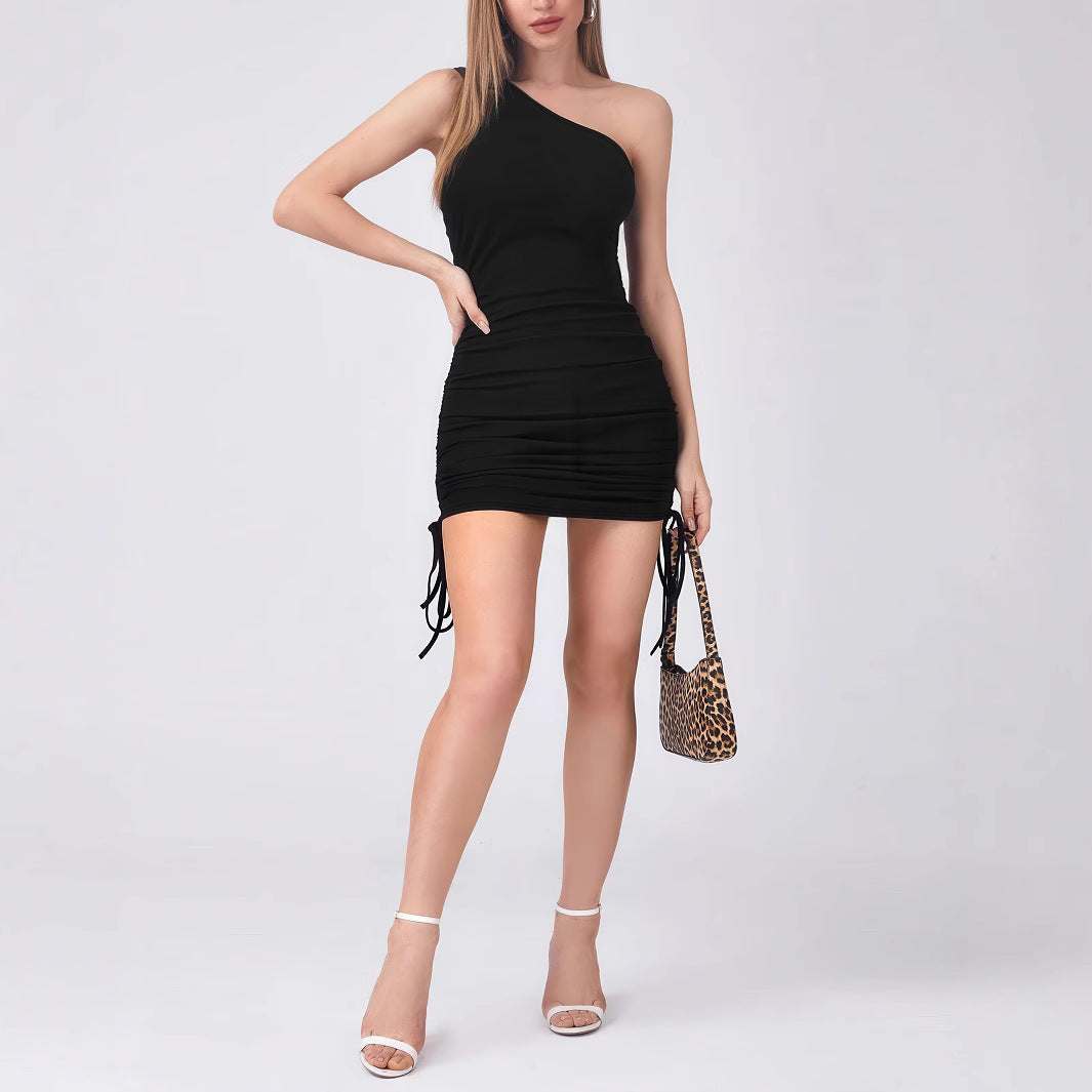 Vêtements Femme Été Sexy Robe Sexy Asymétrique sans Manches