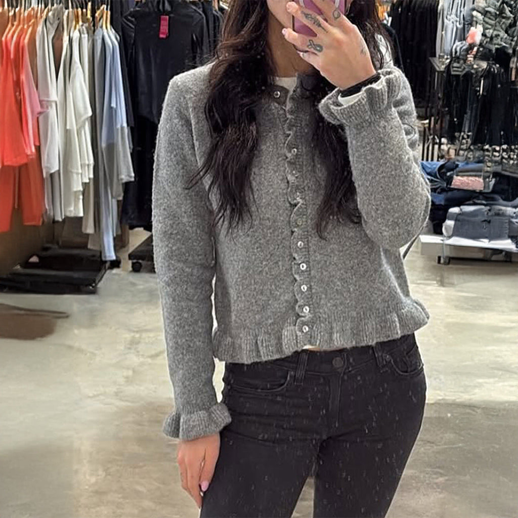 Vêtements Femme Pulls Casual Vacances Couleur Unie Laine Bouton Manches Longues Automne Hiver