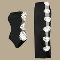 Sexy Cutout Blatt-Dekoration Einteiliger Badeanzug Damen