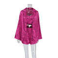 Herbst Satin Polka Dot Bedruckt Homewear Unterwäsche Shorts Oberbekleidung Morgenmantel Dreiteiliger Schlafanzug