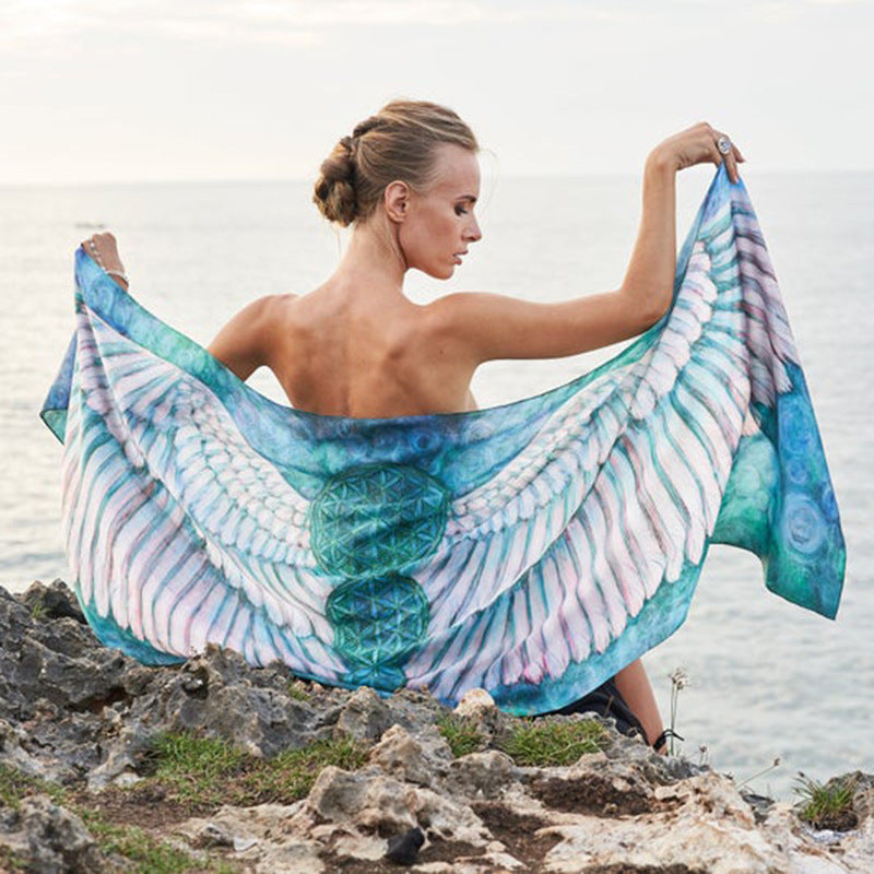 Bedrucktes Strandtuch Manga Ocean Wing Serie Sexy Göttin Strandtuch für Frauen