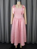 Robe Élégante pour Femme à Nœud, Jacquard Taille Haute, Robe de Soirée Cocktail Bal Swing