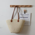 Sac à bandoulière en paille simple grande capacité, sac en paille tissé, sac fourre-tout, sac de plage pour femme pour les vacances à la mer